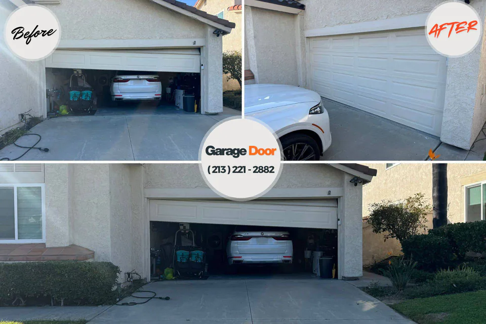 Before and after: garage door repair Oak Trail Shores, TX